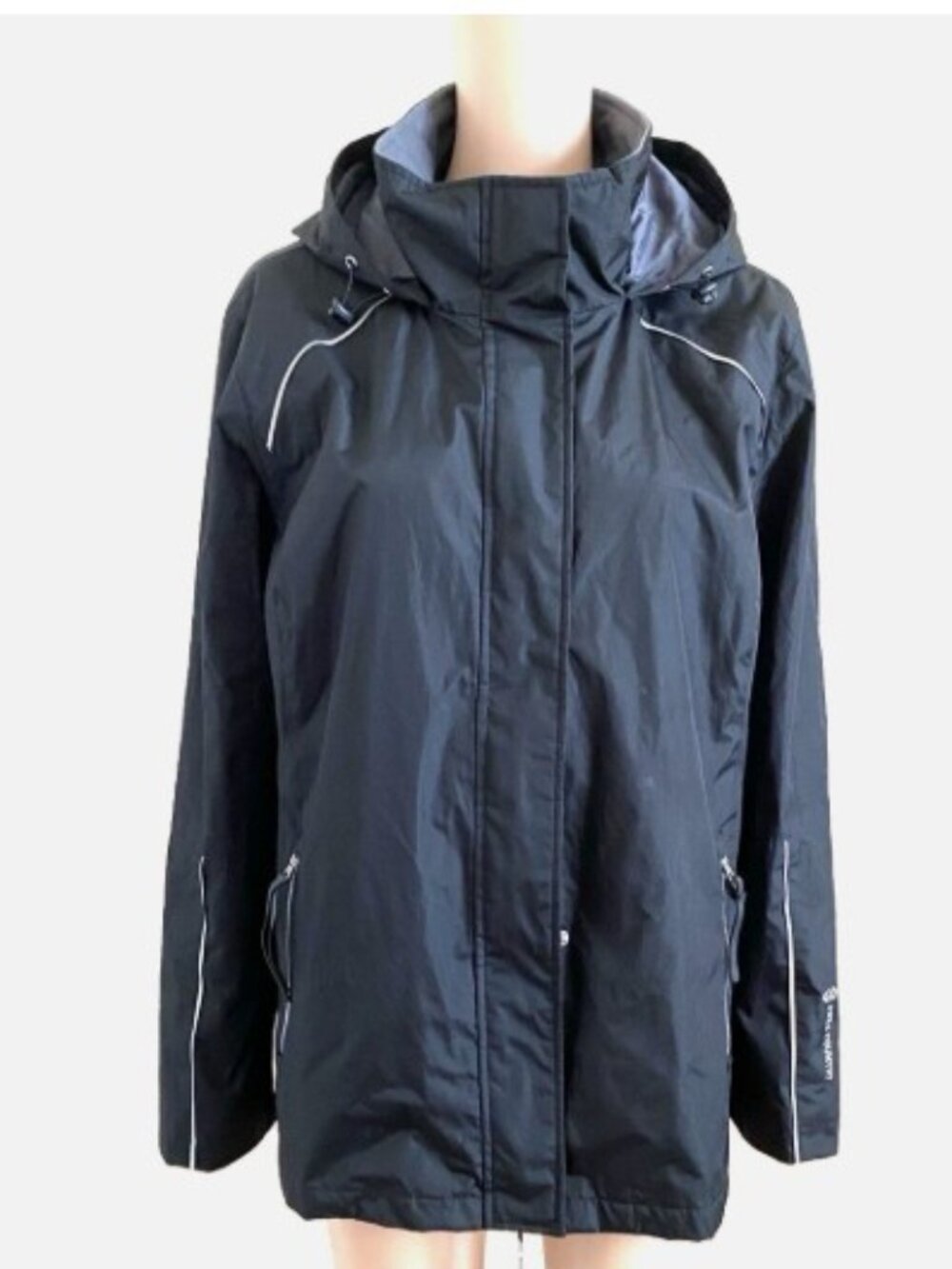 FREE COUNTRY Radiance Black Hooded Water Resistant Jacket Size XL